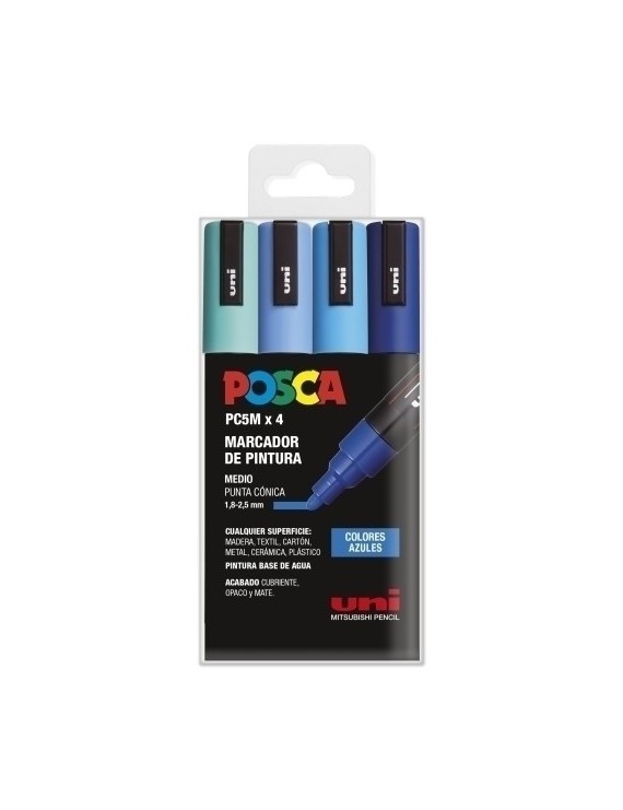 Rotul.Uni-Posca Pc-5M  Col. Azules B/4