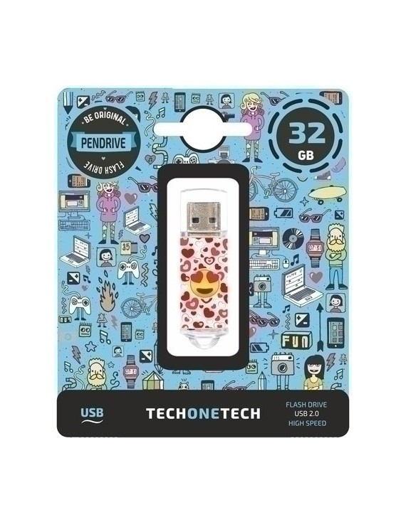 Memoria Usb 32Gb Techone Heart-Eyes