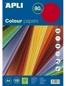 Papel Color A4 80G 100H Surtid.Fluor