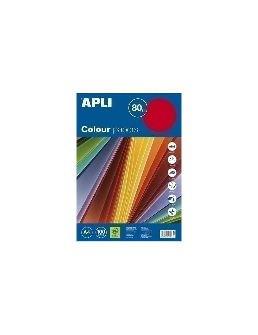 Papel Color A4 80G 100H Surtid.Fluor