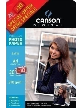 P.Inkjet Canson Foto A4 210G 20+10H Sati