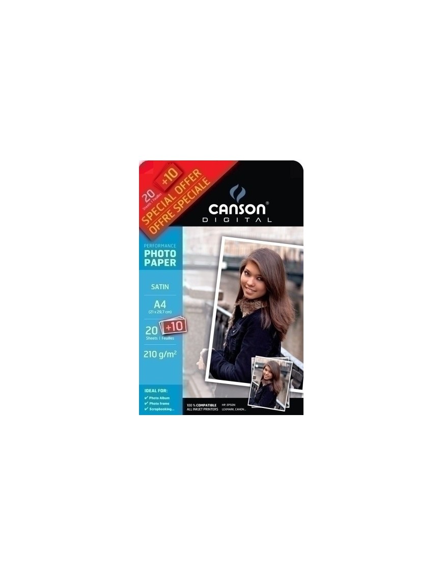 P.Inkjet Canson Foto A4 210G 20+10H Sati