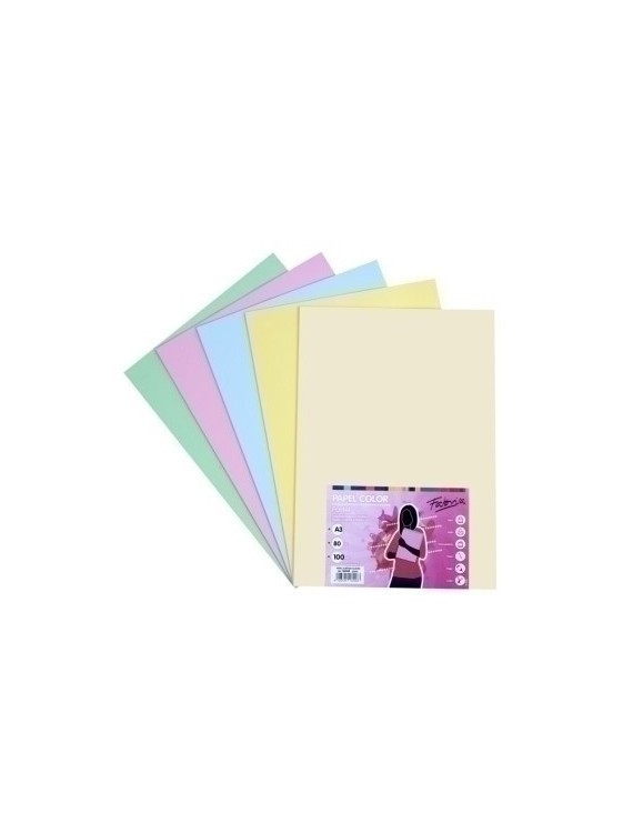 Papel Color Fabrisa A3 80G 100H S.Pastel