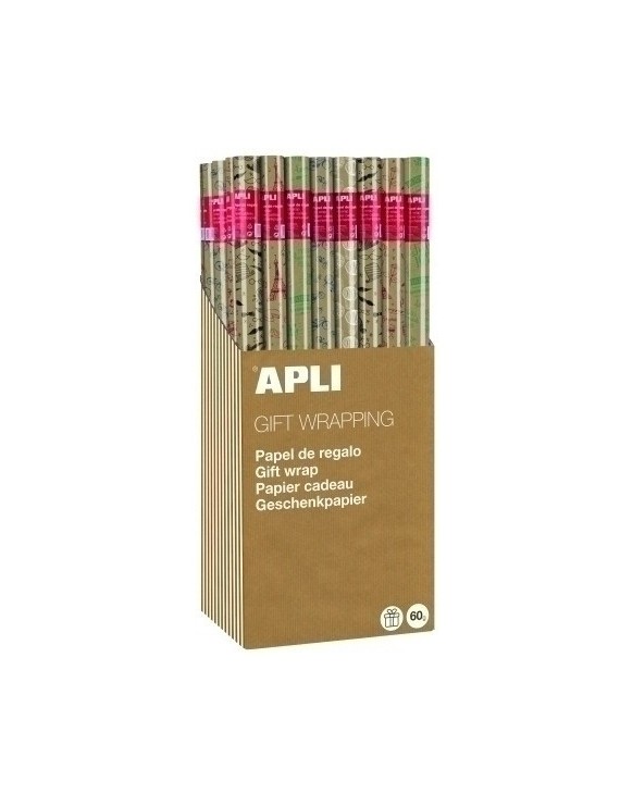 Papel Regalo Rl.Apli 0,7X2 Kraft Fun(55)