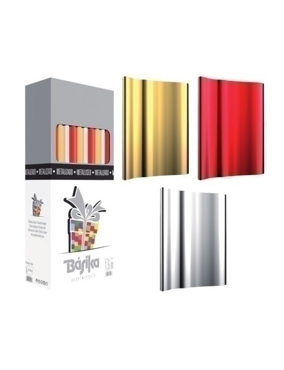 Papel Regalo Rl.Bk 0,7X1,5 Pp Met. (50)