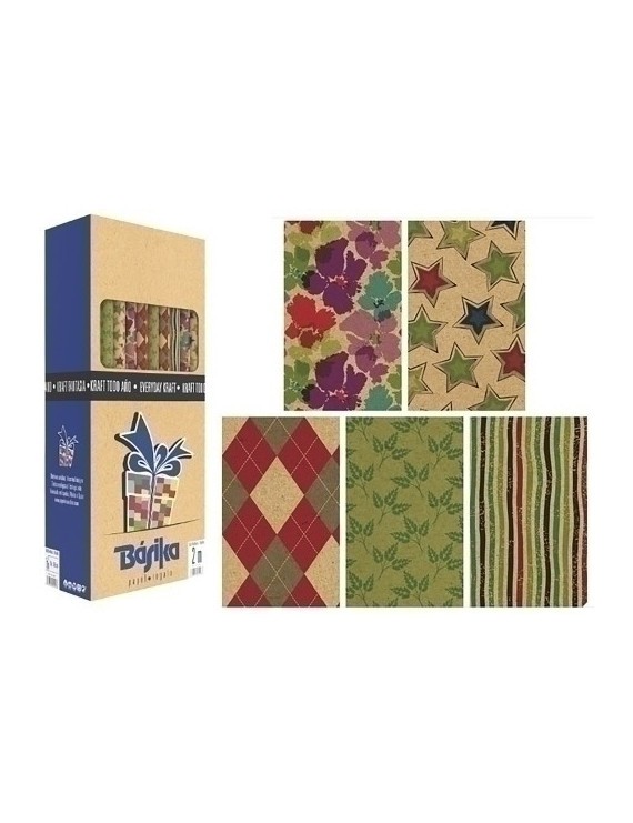 Papel Regalo Rl.Bk.0,7X2 Kraft T.Año(50)