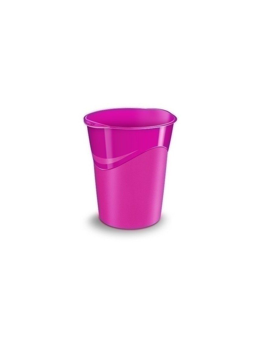 Papelera Plast. Cerrada Cep Gloss Rosa