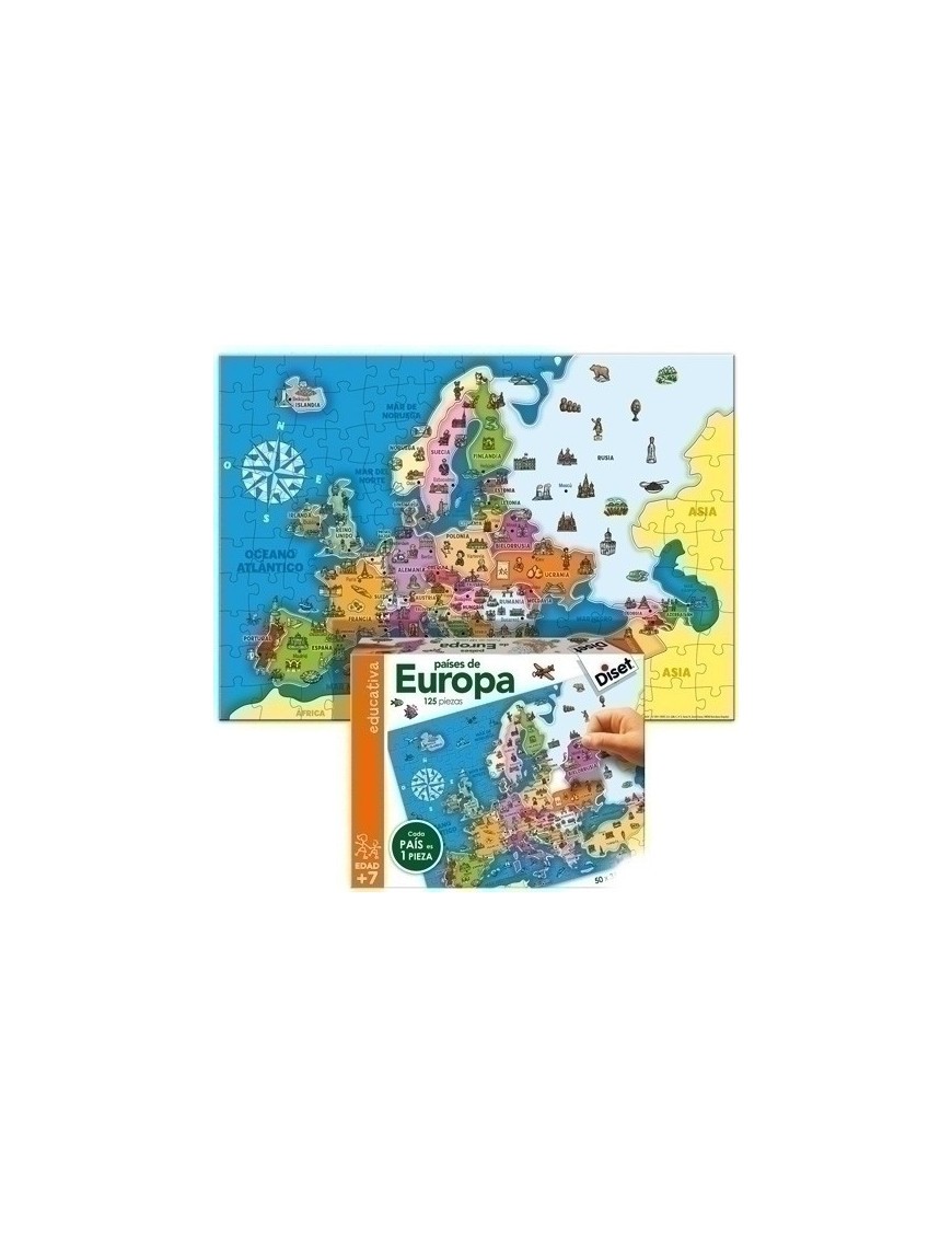 Puzzle Diset Paises De Europa 125 Piezas