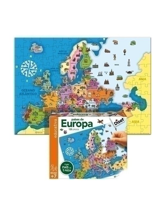 Puzzle Diset Paises De Europa 125 Piezas