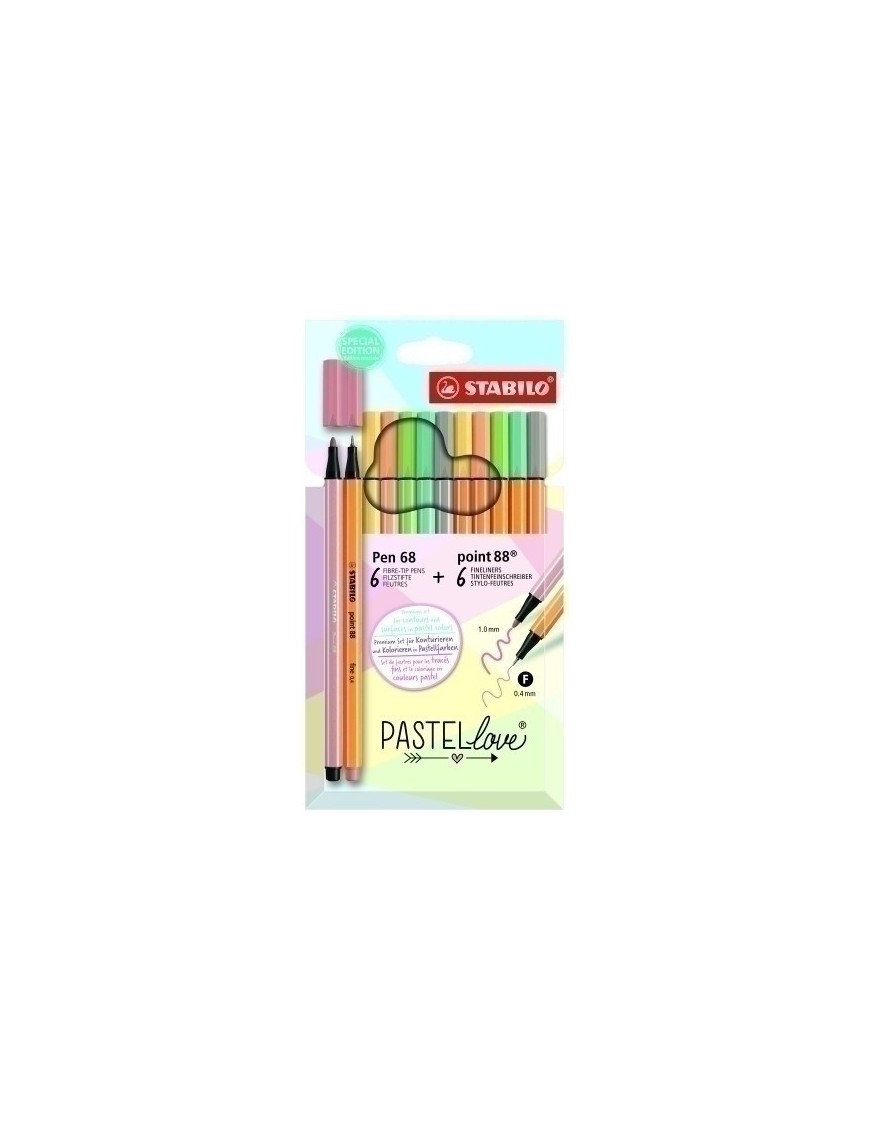 Rotul.Stabilo Pen 68&Point 88 Pastel E12