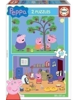 Safta-Peppa Pig 2 Puzzles De 48 Piezas