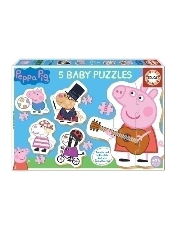 Safta-Peppa Pig 5 Baby Puzzles De 3/5 Pz