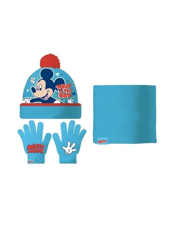 Safta-Mickey Mouse Set Gorro/Buff/Guante