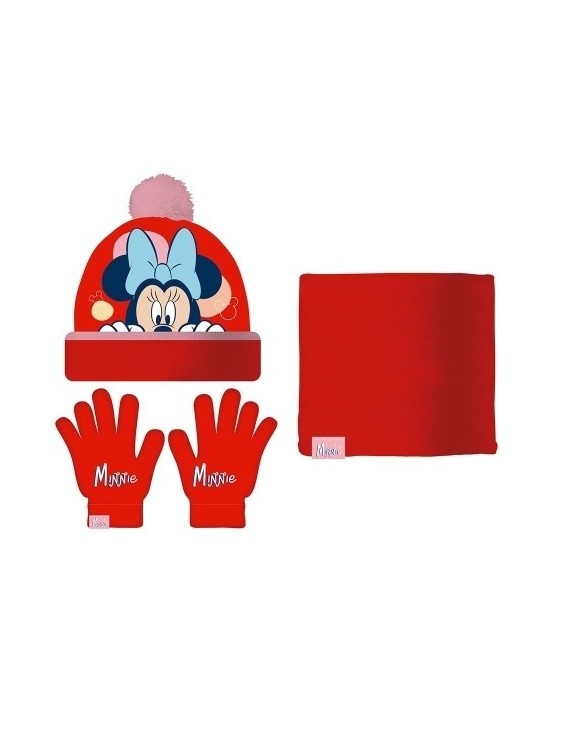 Safta-Minnie Mouse Set Gorro/Buf/Guante