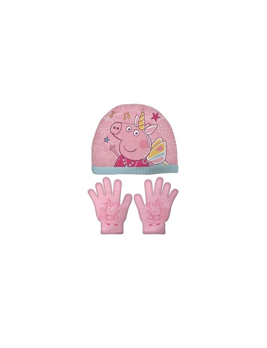 Safta-Peppa Pig Set Gorro/Guantes