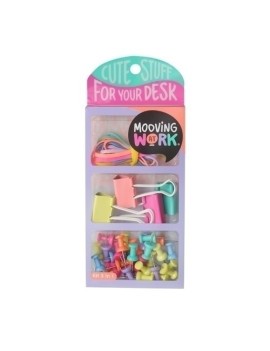 Set Papeleria Mooving Kit 3 En 1 Purple