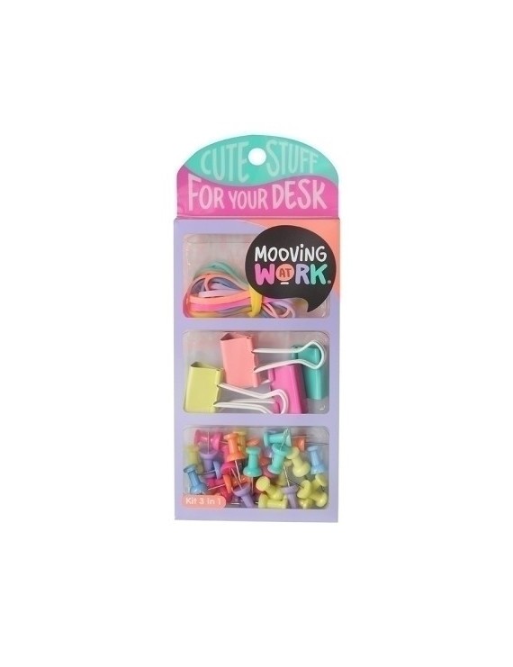 Set Papeleria Mooving Kit 3 En 1 Purple