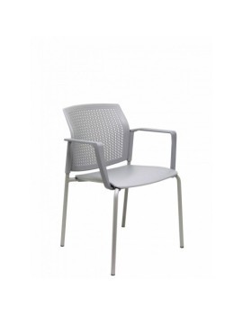 Silla Piqueras Sege Conf.Pvc Gris P/4