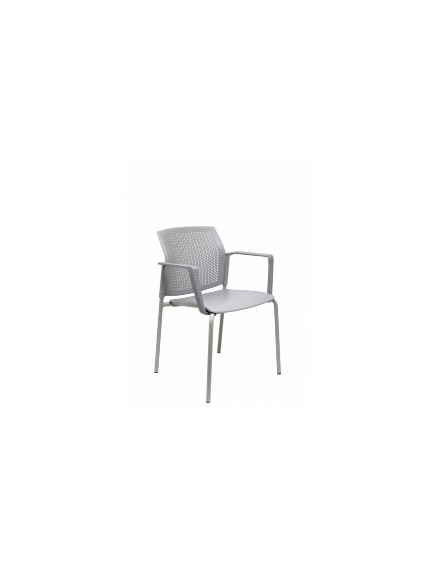 Silla Piqueras Sege Conf.Pvc Gris P/4