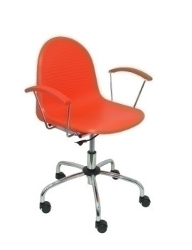 Silla Piqueras Ves Giratoria Pvc Naranja