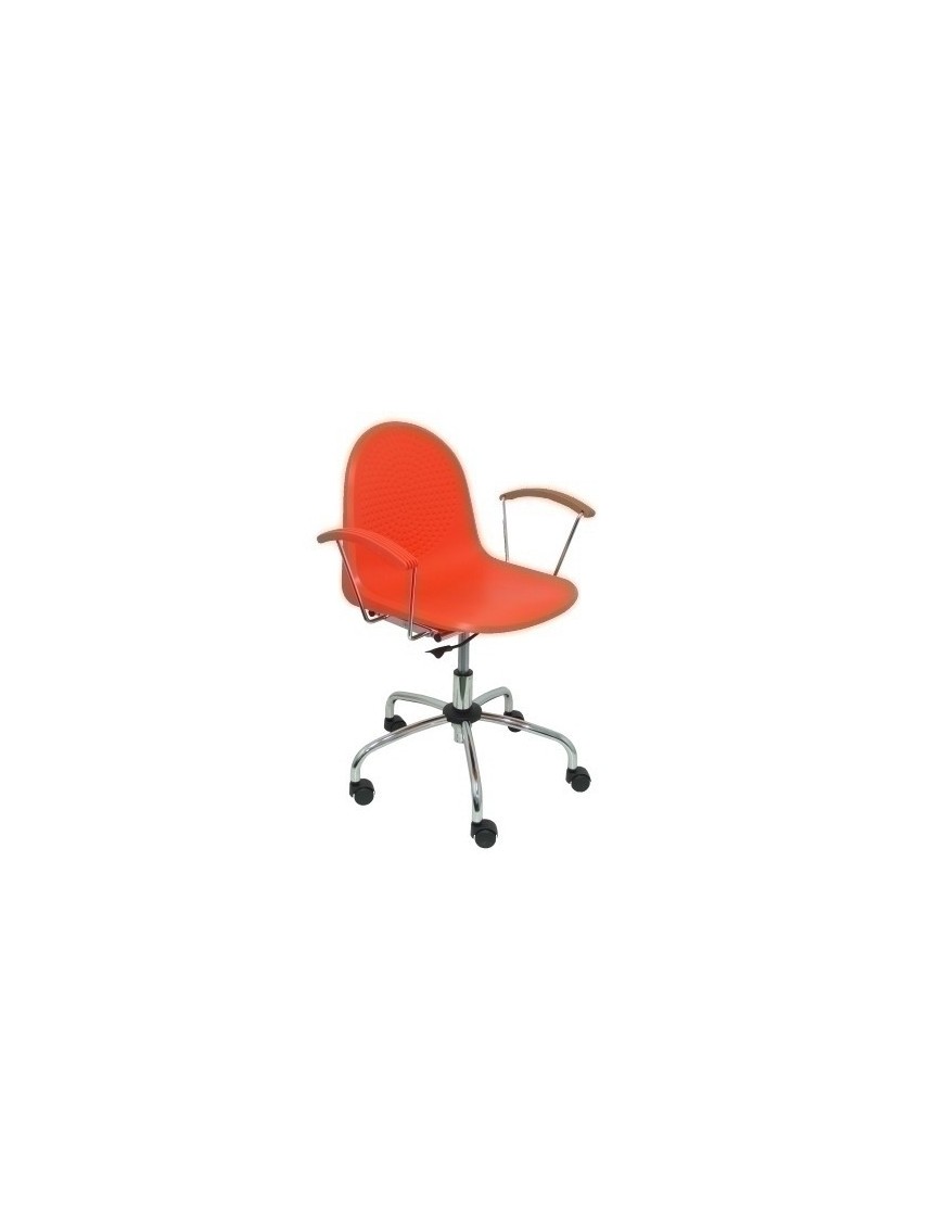 Silla Piqueras Ves Giratoria Pvc Naranja