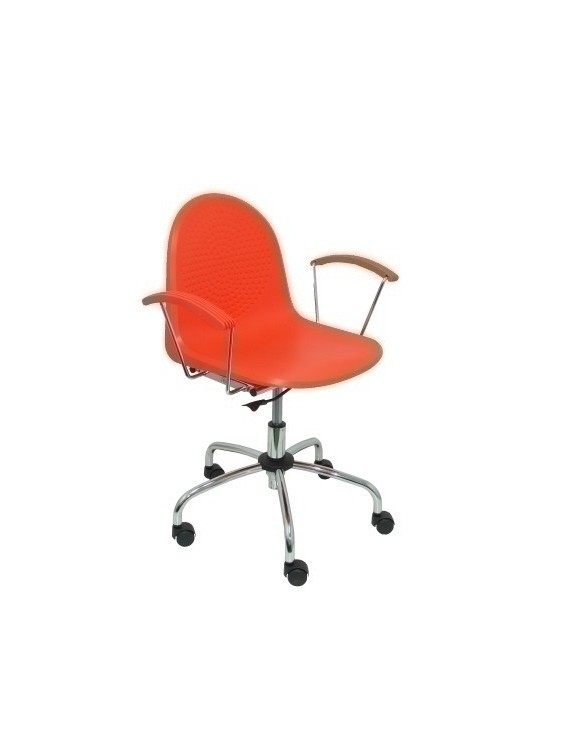 Silla Piqueras Ves Giratoria Pvc Naranja