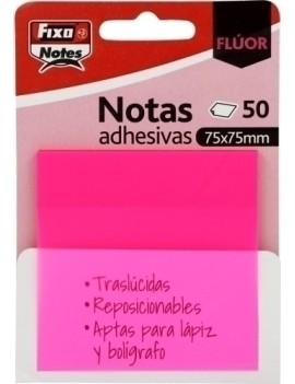 Taco Notas Fixo 50H 75X75 Trans. Fucsia