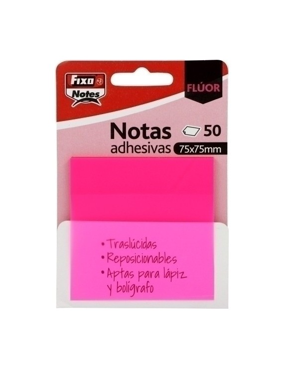 Taco Notas Fixo 50H 75X75 Trans. Fucsia