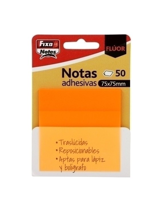 Taco Notas Fixo 50H 75X75 Trans. Naranja