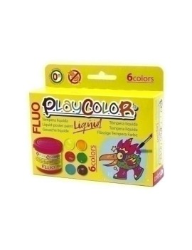 Tempera Playcolor 40Ml Fluo Estuche 6