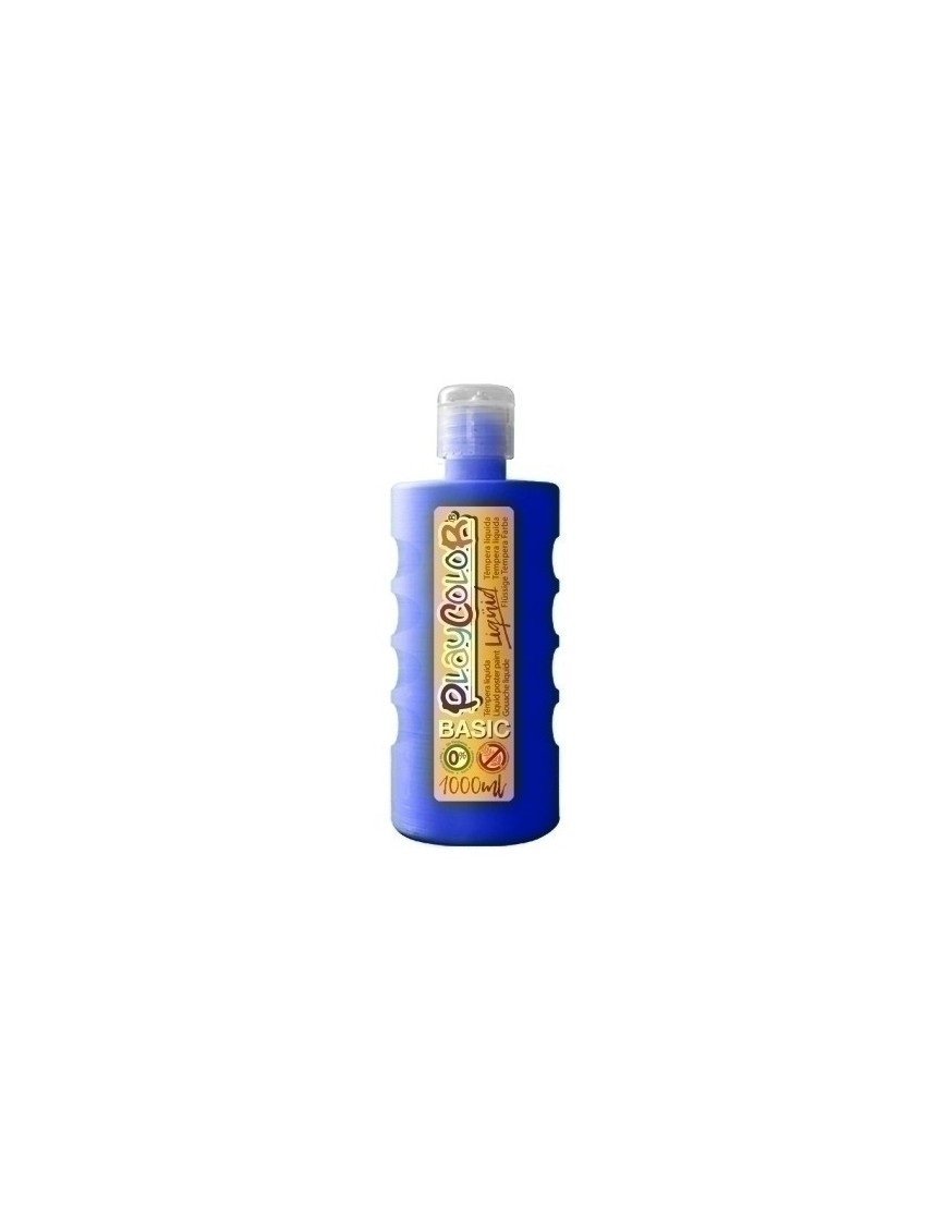 Tempera Playcolor Liq. 1000 Ml Azul Oscu