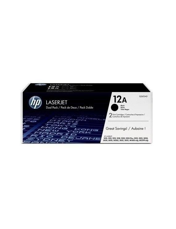 Toner Hp Q2612Ad Nº12A Negro Pack 2 Ud.