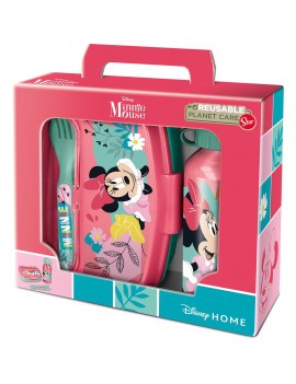 SET DE BOTELLA Y SANDWICHERA + CUBIERTOS MINNIE MOUSE "NAIVE"