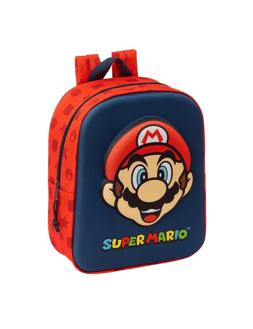 MOCHILA GUARDERIA 3D BOLSILLO RED SUPER MARIO