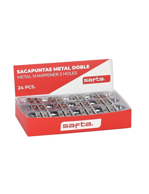 EXPOSITOR 24 PCS. SACAPUNTAS METAL DOBLE SAFTA