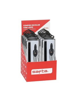 EXP. 10 PCS. COMPAS ESCOLAR CON LAPIZ SAFTA