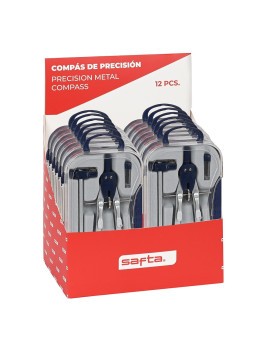 EXPOSITOR 12 PCS. COMPAS DE PRECISION SAFTA