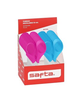 EXPOSITOR 20 PCS. TIJERA ESCOLAR 13 CM SAFTA