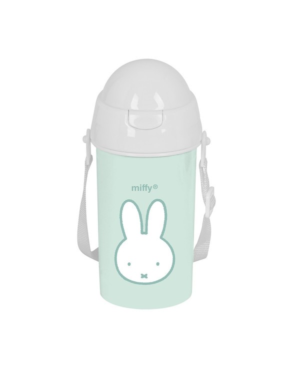 BOTELLA 500ml APERTURA AUTOMATICA CON PAJITA MIFFY "MENTA"