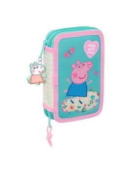 PLUMIER DOBLE PEQUEÑO 29 pcs PEPPA PIG "PRETTY FLOWERS"