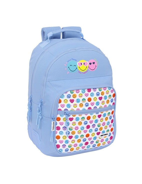 MOCHILA DOBLE ADAPTABLE CARRO RECICLADO SMILEY WORLD "JOYFUL"