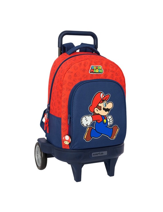 MOCHILA GRANDE C/RUEDAS COMPACT EVOL. EXT. SUPER MARIO "TRICK"