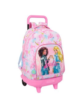 MOCHILA GRANDE C/RUEDAS COMPACT EXTRAIBLE BARBIE "PAINTERLY"