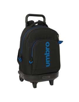 MOCHILA GRANDE C/RUEDAS COMPACT EXTRAIBLE UMBRO "JET BLACK"