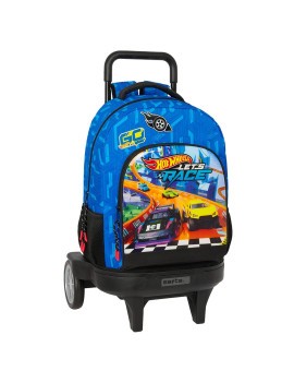 MOCHILA GRANDE C/RUEDAS COMPACT EVOL. EXT. HOT WHEELS "LET'S RACE"