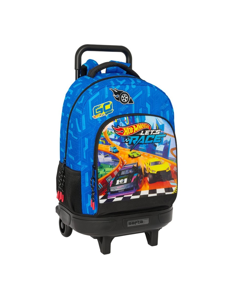 MOCHILA GRANDE C/RUEDAS COMPACT EXTRAIBLE HOT WHEELS "LET'S RACE"