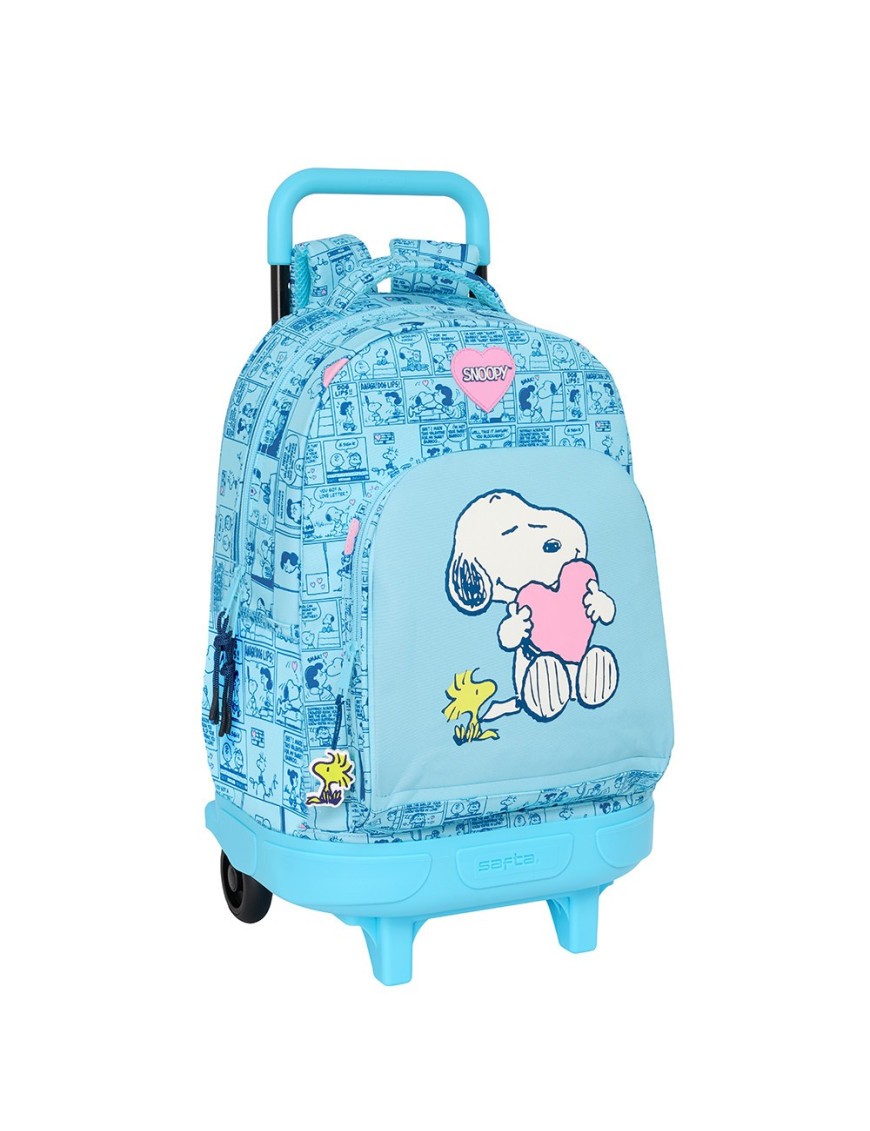 MOCHILA GRANDE C/RUEDAS COMPACT EXTRAIBLE SNOOPY "LOVE"