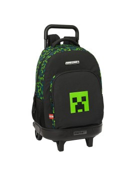 MOCHILA GRANDE C/RUEDAS COMPACT EXTRAIBLE MINECRAFT "TNT"