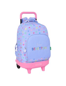 MOCHILA GRANDE C/RUEDAS COMPACT EXTRAIBLE BENETTON "LILA"