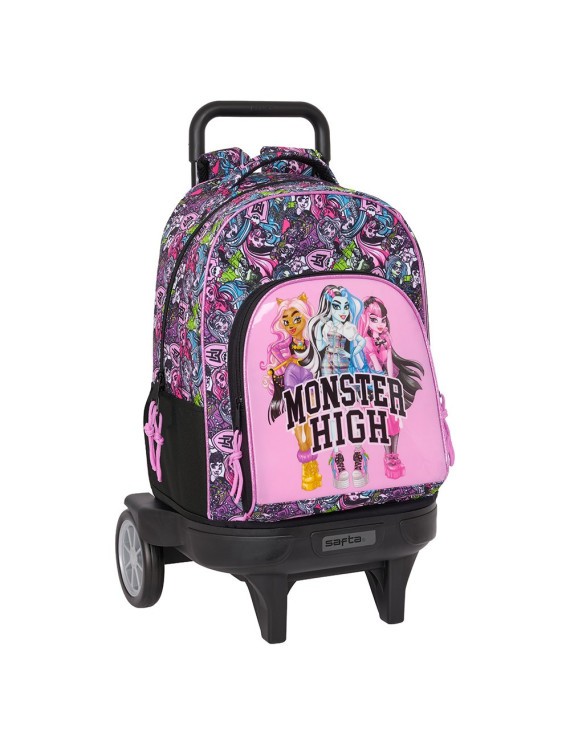 MOCHILA GRANDE C/RUEDAS COMPACT EVOL. EXT. MONSTER HIGH "DRAMA"